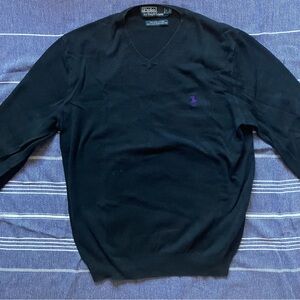 Polo Ralph Lauren Black Pima cotton V-neck sweater